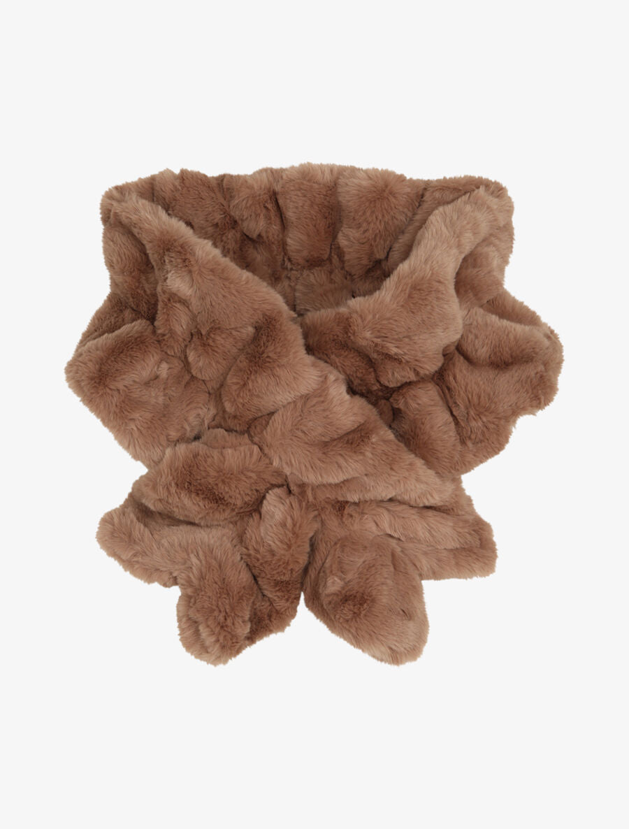 Echarpe torsadée en fausse fourrure - Taupe - 4