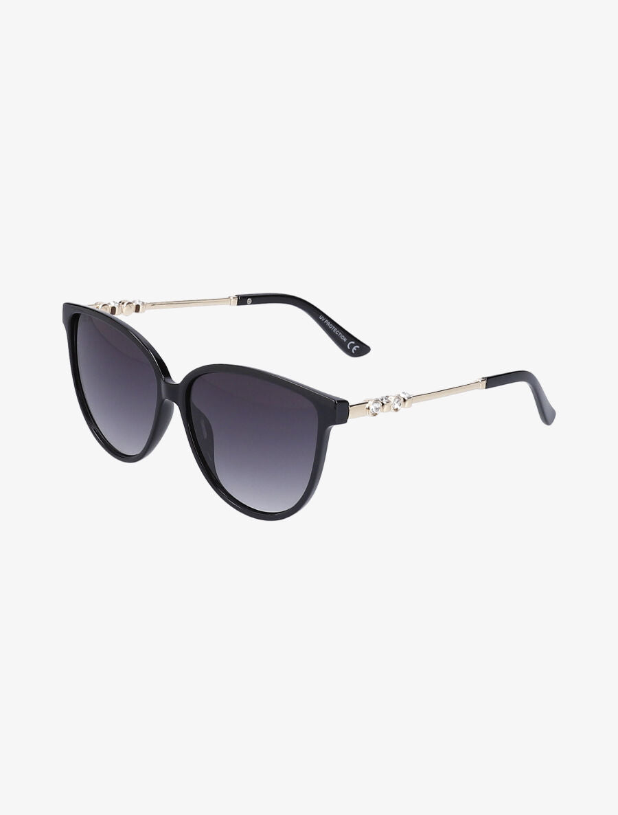 Lunettes cat eye branches à strass - Noir - 1