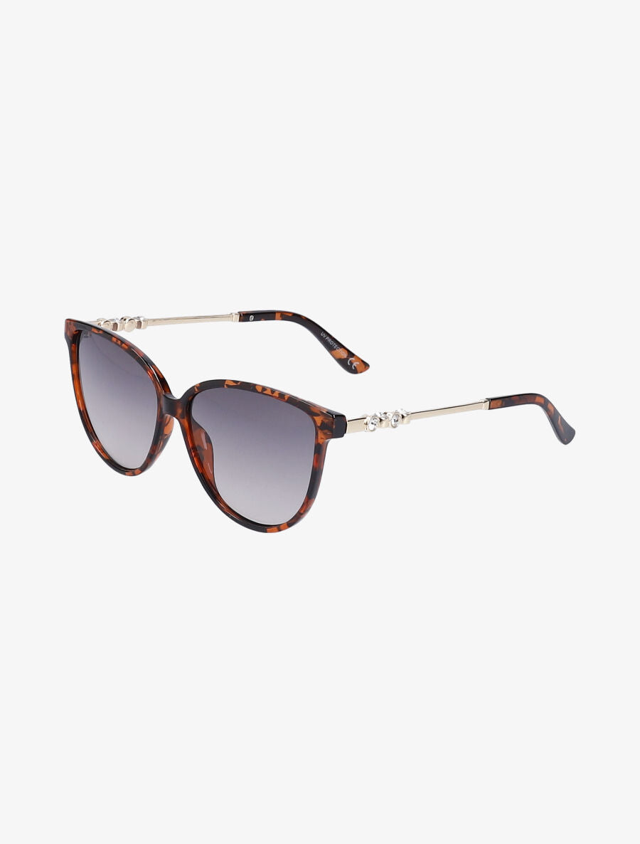 Lunettes cat eye branches à strass - Léopard - 1