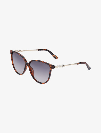 Lunettes cat eye branches à strass - Léopard - 1