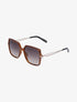 Lunettes carrées à branches stylisées - Camel - 1