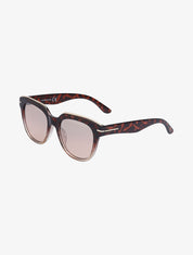 Lunettes ovales à monture détail doré - Rose - 1