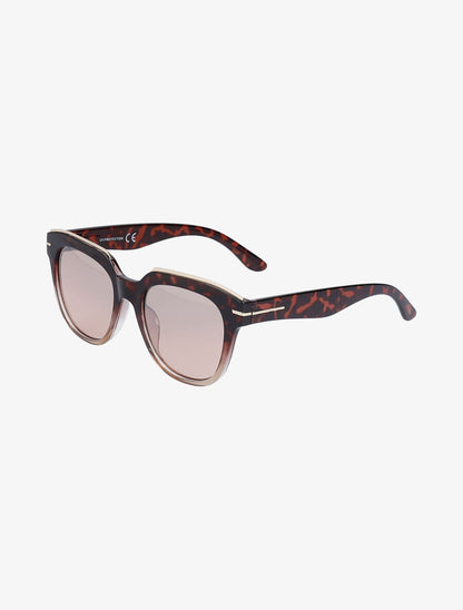 Lunettes ovales à monture détail doré - Rose - 1
