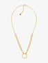 Collier à pendentif maille rectangles et anneau - Or - 3