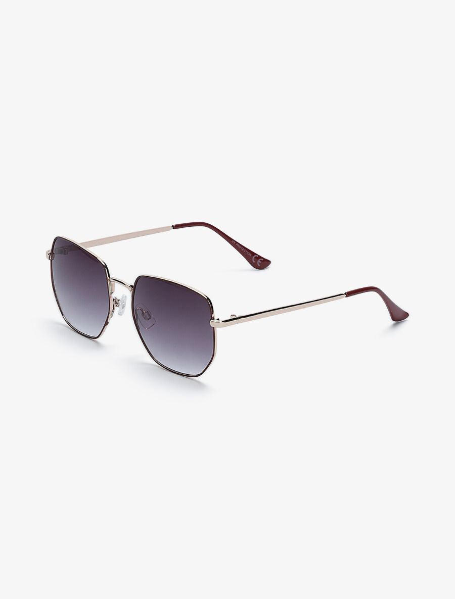 Lunettes de soleil hexagonales arrondis - Marron - 2