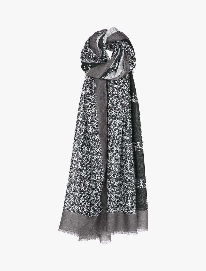 Foulard à imprimé mosaique stylisée - Gris foncé - 1