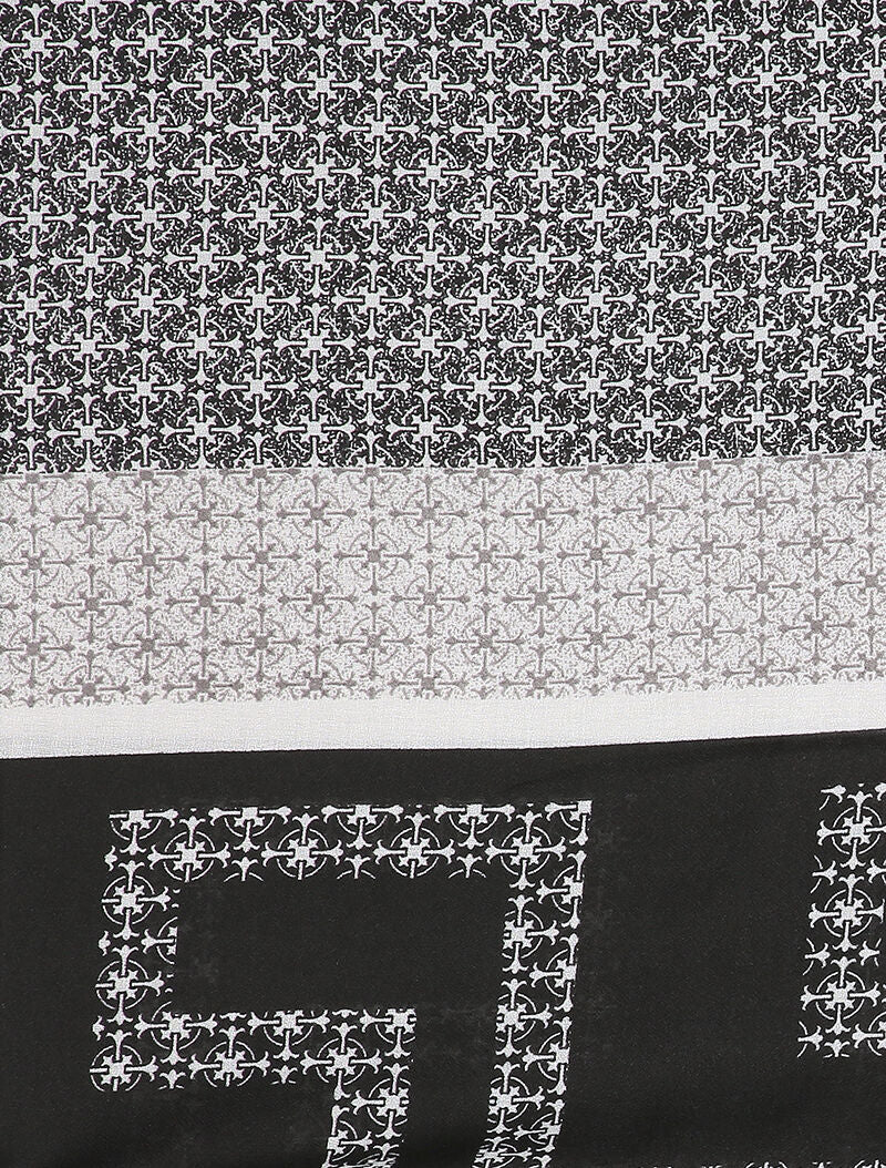 Foulard à imprimé mosaique stylisée - Gris foncé - 2