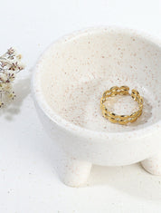 Bague double rangs ronds allongés - Or - 1