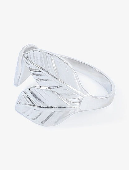 Bague ouverte trois feuilles - Argent - 2