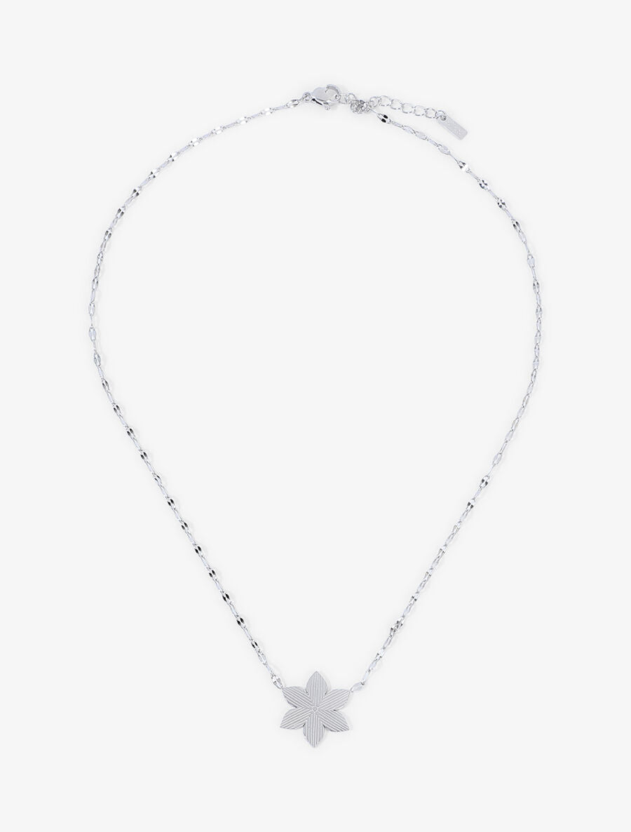 Collier à pendentif pétale de fleur - Argent - 1