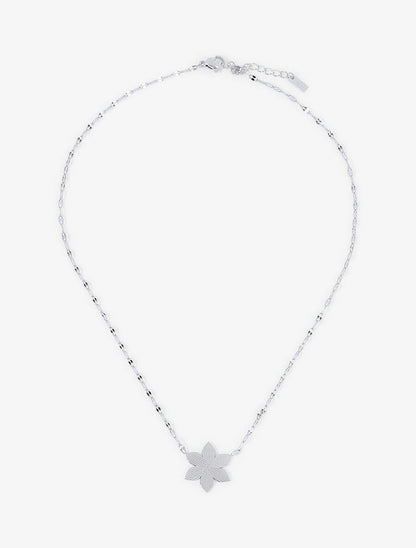 Collier à pendentif pétale de fleur - Argent - 1