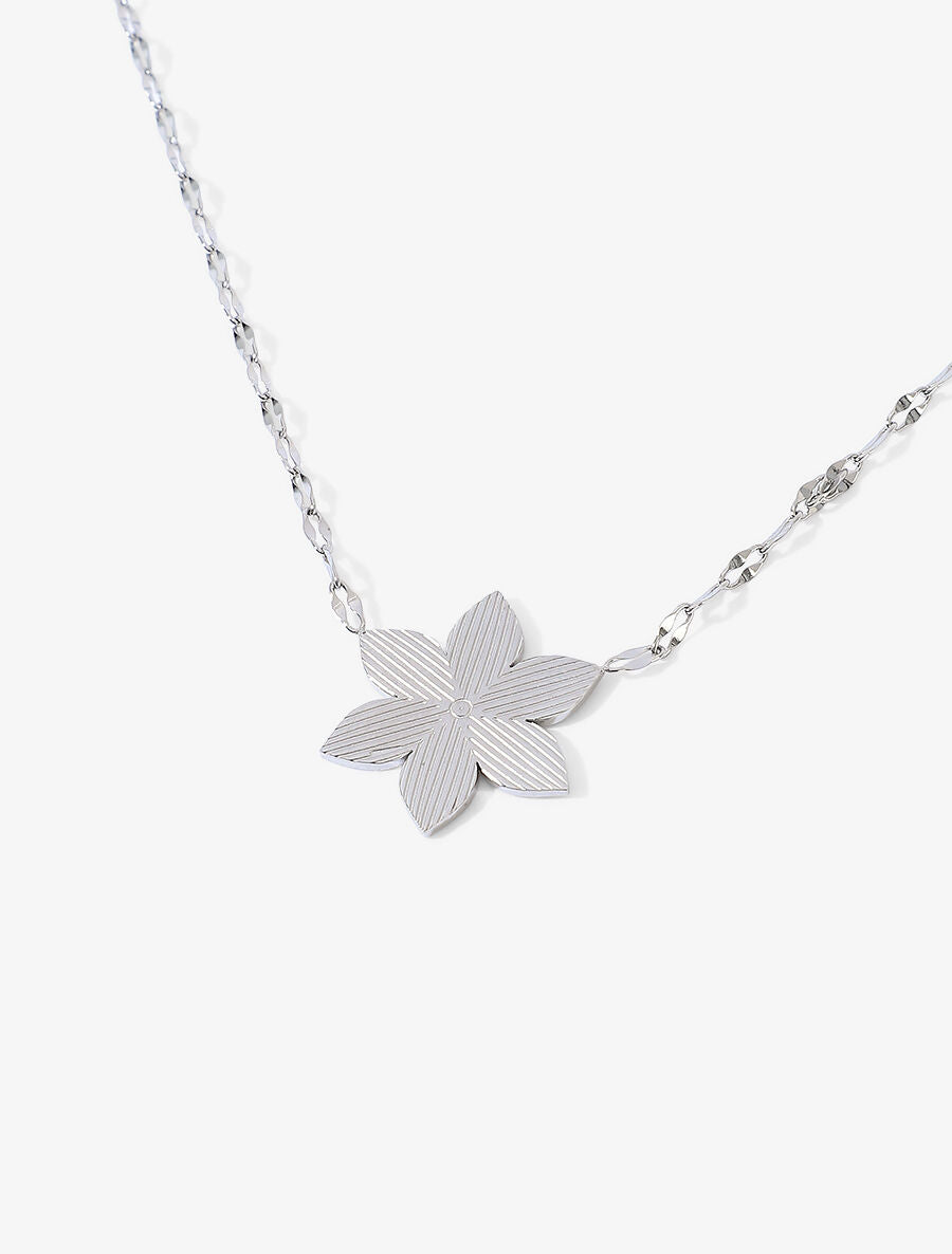 Collier à pendentif pétale de fleur - Argent - 2