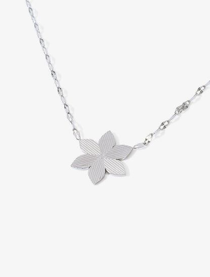 Collier à pendentif pétale de fleur - Argent - 2