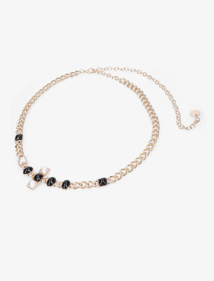 Ceinture chaîne et strass - Or - 3