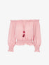 Crop top bouffant - rose - 1