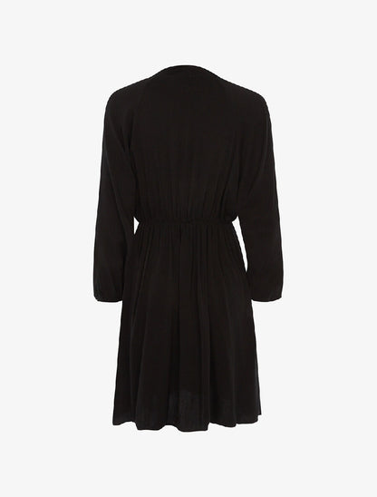 Robe cintrée col à nouer - noir - 2