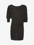 Robe pailletée asymétrique unie - Noir - 1