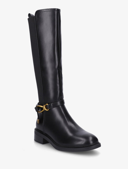 Bottes style cavalière à boucle fantaisie - Noir - 2