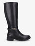Bottes en simili à boucle rectangulaire - Noir - 1