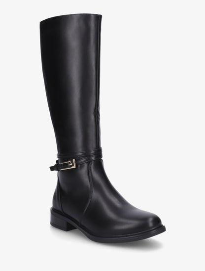 Bottes en simili à boucle rectangulaire - Noir - 2