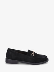 Mocassins en suédine à bijou fantaisie en métal - Noir - 1