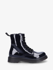 Bottines vernies à lacets - Bleu nuit - 1