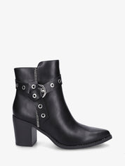 Bottines sanglées à bouts pointus - Noir - 1