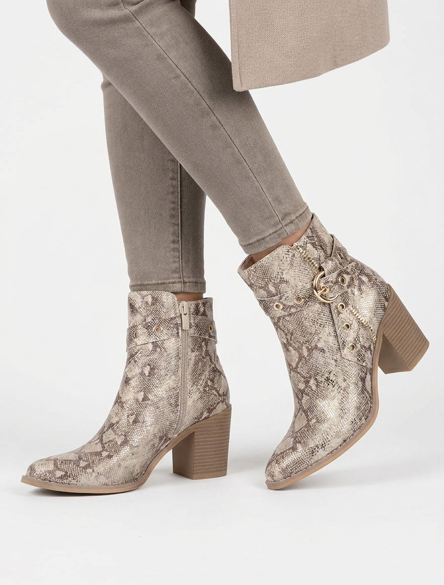 Python-Print-Stiefeletten mit spitzen Zehen - Maulwurf
