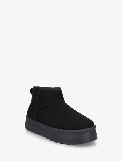 Bottines fourrées en suédine - Noir - 2