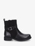 Bottines à sangle décorative et empiècement python - Noir - 1