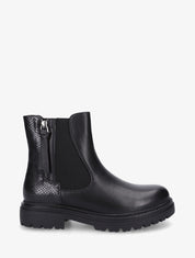 Bottines élastiquées à zip décoratif - Noir - 1