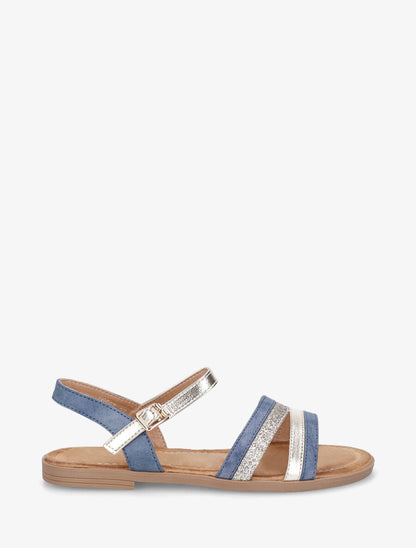 Nu-pieds à bride irisée et pailleté - Bleu - 2