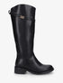 Bottes en simili à lannière décorative - Noir - 1