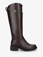 Bottes en simili à lannière décorative - Marron - 1