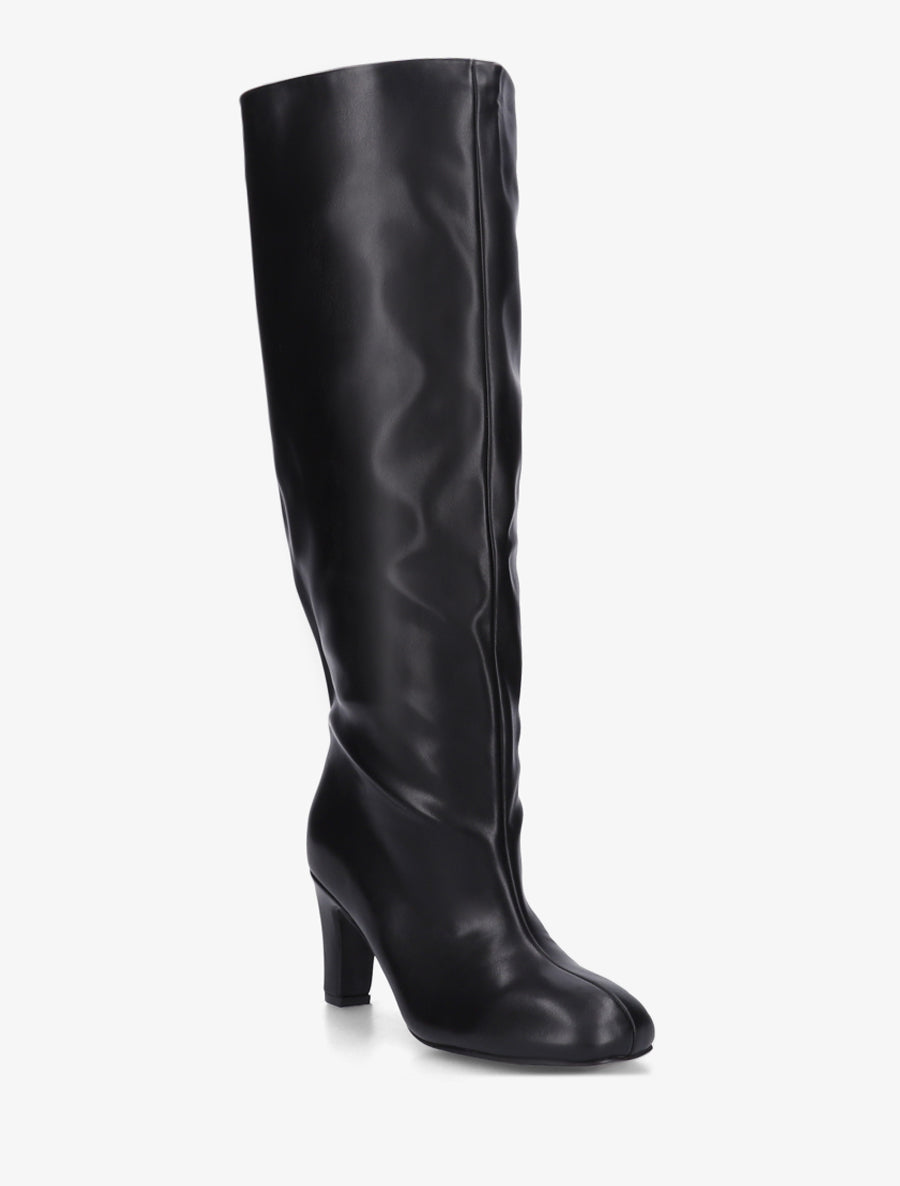 Bottes en simili à bouts ronds - Noir - 2