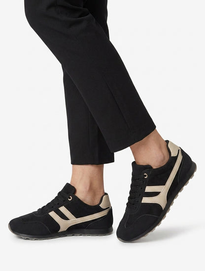 Sneaker aus Wildleder in Unioptik - Schwarz