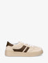 Baskets effet nubuck à empiècement contrastant - Beige - 1