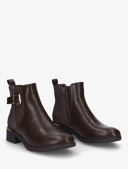 Bottines élastiquées à contrefort irisé - Marron - 4