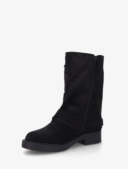 Bottines renversées en suédine - Noir - 3