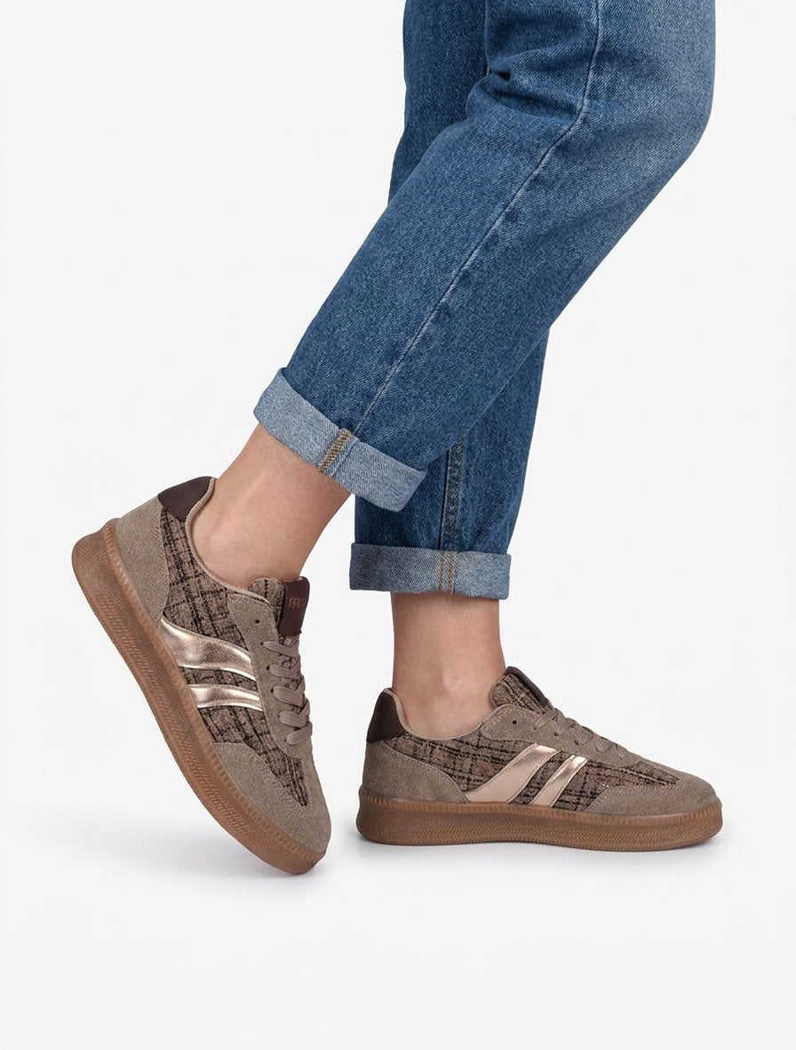 Sneakers mit Tweed-Effekt-Quarter - Maulwurf