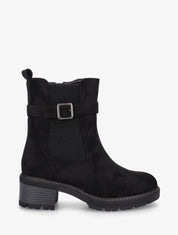 Bottines en suédine à cheville élastiquée - Noir - 1