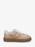 Sneakers à strass et tissu nacré - Nude - 1