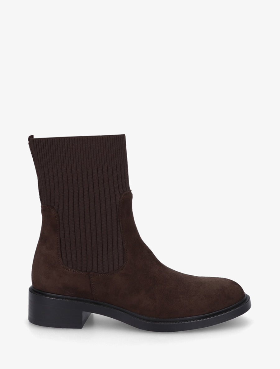 Bottines style chaussettes - Marron - 1