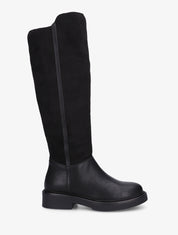 Bottes fourrées en suédine et simili - Noir - 1