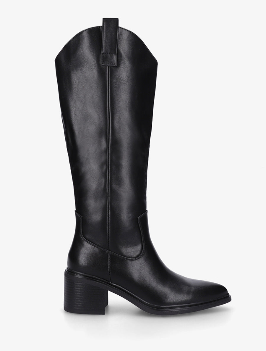 Bottes en simili à bouts pointus - Noir - 1
