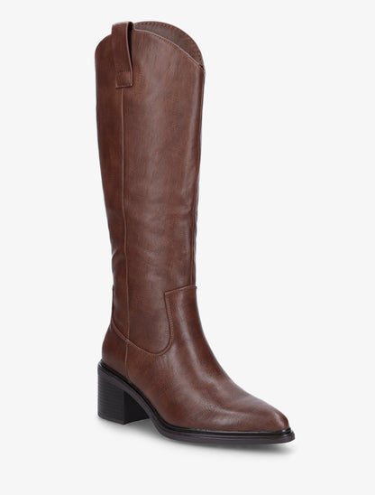 Bottes en simili à bouts pointus - Marron - 2