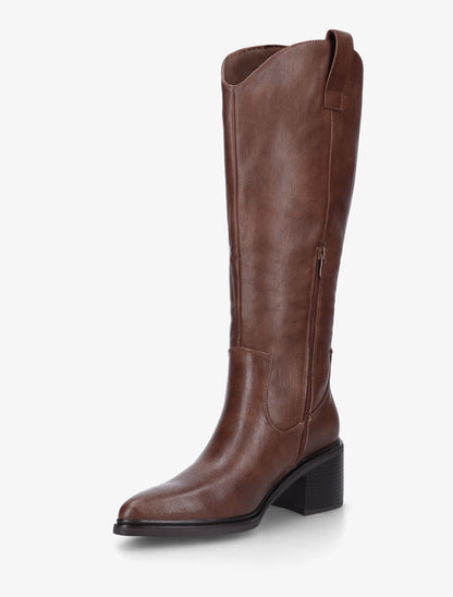 Bottes en simili à bouts pointus - Marron - 3