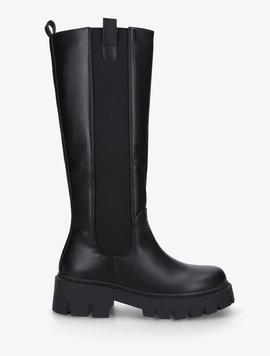 Bottes simili à semelles crantées - Noir - 1
