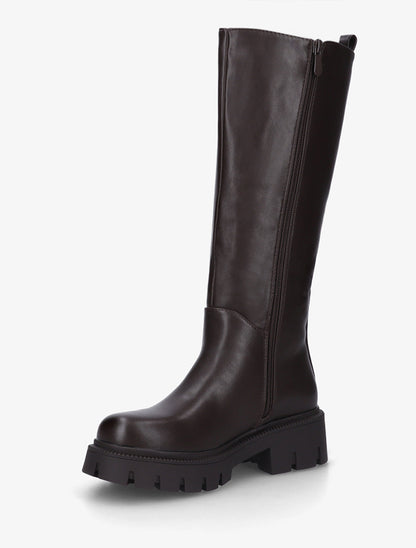 Bottes simili à semelles crantées - Marron - 3