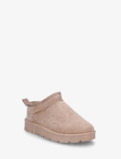 Bottines basses fourrées en suédine - Beige - 2
